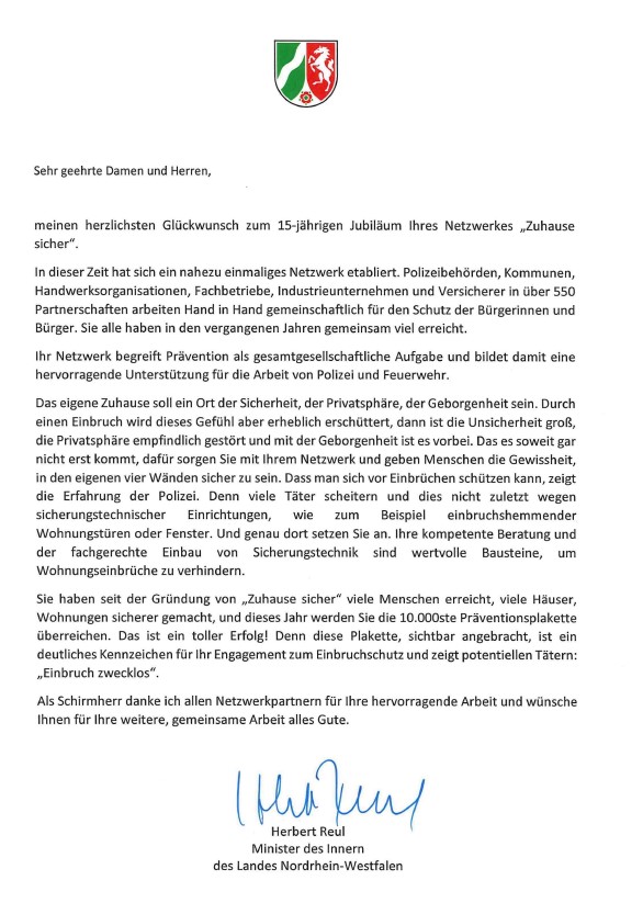 Glückwünsche Herbert Reul Glückwünsche Herbert Reul